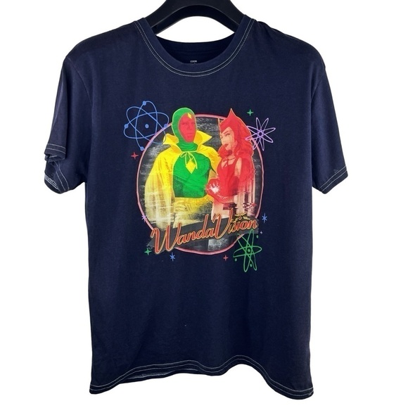 WANDA VISION MARVEL STUDIOS Tops - WANDA VISION MARVEL STUDIOS Women’s Black Galactic Wanda & Vision T shirt Size L
